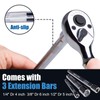 XUNTUI Stubby Ratchet Wrench Set with Extensions, 6-Piece, 1/4 to