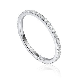 Ladylike Moissanite Wedding Band Full Eternity Rings for Women Sterling Silver 0.44-0.57 Carat D Color VVS1 Stackable Engagement Anniversary Band Size 4.5
