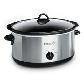 Crock-Pot 7 Quart Oval Manual Slow Cooker, Stainless Steel (SCV700-S-BR), Versatile Cookware for Large Families or Entertaining