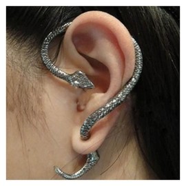 Inilbran Punk Snake Cuff Earrings Silver Snake Cuff Wrap Crawler Earrings Vintage Snake Crawler Climber Earring Gothic Animal Studs Earrings Jewelry for Women and Girls