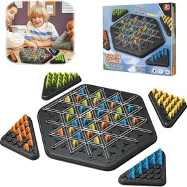 Triggle Game Funny Triggle Game with Rubber Bands Chains Triangle Chess Game Interactive Plug-in Game Brain Games Triggle Chains Triangle Game Family Games for Celebrating with Children and Adults