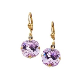 Catherine Popesco La Vie Parisienne Crystal Drop Earrings 6556G Lilac Pink Purple