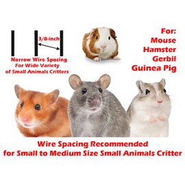 Large 3-Floor Clear Transparent Cage with 8-Inch Deep Clear See Through Base for Hamster Guinea Pig Habitat Rodent Gerbil Rat Mice Mouse