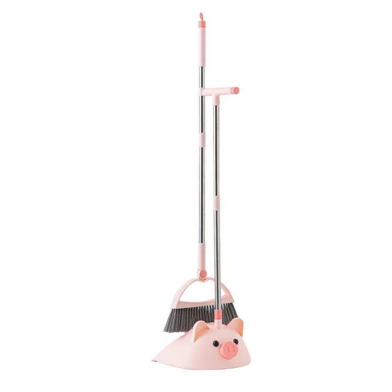Broom Dustpan Set Upright Standing Combo Household Cute Non Stick