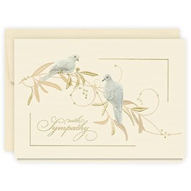 The Gallery Collection, 1 Count Card Pack, Sympathy Card with Pearl Lined Envelope (Sympathy Doves)