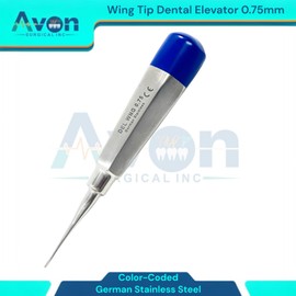 Dental Tooth Extraction Elevator Pick, Straight Precision Wing Tip, Color-Coded Hollow Handle - Autoclave-Safe German Stainless Steel Veterinary Tools (0.75mm Wing Tip (1PC))