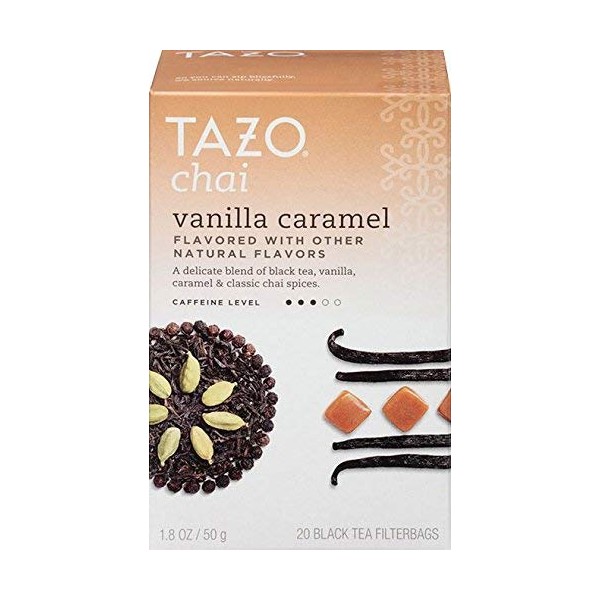 Tazo Chai Vanilla Caramel 20 Black Tea Filter Bags (Pack of 2)