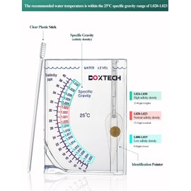 Boxtech Aquarium Salt Content Tester Square Sea Water Salt Meter Aquarium Salt Content Meter for Aquarium