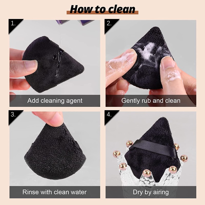 8 Pieces Triangle Powder Puffs Reusable Triangle Sponges Soft and