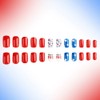 ONPRESS 24Pcs 4th of July Press on Nails Short Square