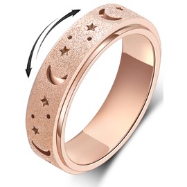 MHWTTY Anxiety Relief Ring - Fidget Spinner Design for Women & Men, Stress Relief Toy, 9, Stainless Steel, No Gemstone