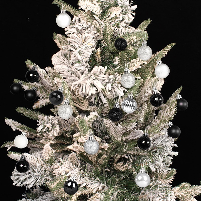 VEYLIN Christmas Mini Baubles, 49pcs 3cm Mini Christmas Tree Baubles