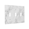 White Gray Marble Light Switch Plate Cover Triple Toggle 3