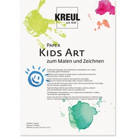 Kreul 27501 Paper Kids Art for Painting and Drawing, DIN A4, 20 Sheets, Children's Art Paper, Natural White, Smooth Surface, Suitable for Finger Paints, Craft Paints and Pencils