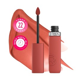 L'Oréal Paris Infallible Matte Resistance, Labial Líquido Mate Larga Duración 16hr, Color Intenso con Ácido Hialurónico, Tono Snooze You 115, 5ml