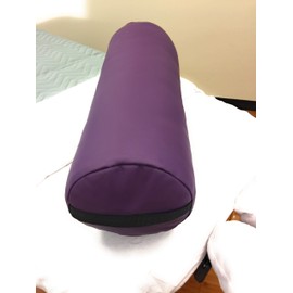 Fluffy Massage Bolster Pillow by NRG - 8"W x 26"L Full Round Massage/Spa Table Bolster with Carrying Strap - Supports Neck, Knees or Ankles - PVC Free Vinyl Upholstery - CFC Free Foam - Color: Purple