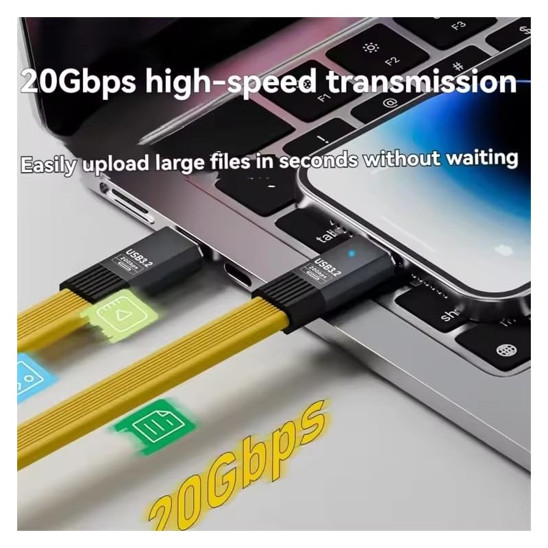 WITRN 8-inch Short USB C Cable, 20Gbps USB4 Cable Compatible