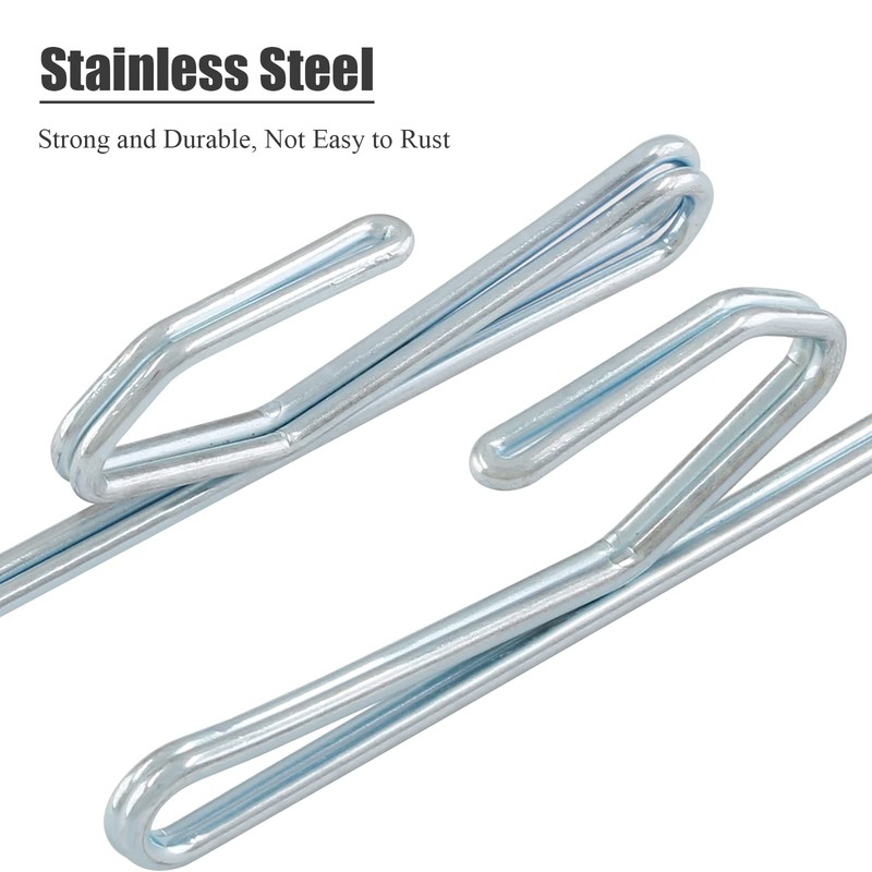 Cionyce 32 Pcs Metal Drapery Hooks Silver Curtain Pins 3"