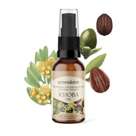 Aromama - Jojoba Oil 50ml - For Skin and Hair - Fast Absorbing - Sensitive Skin, Dry Hair, Stretch Marks, Makeup Cleanser, Face Massage, Moisturiser, Aromatherapy