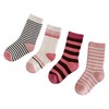 Kids Socks Mid Calf Striped Soft Breathable Combed Cotton Boys