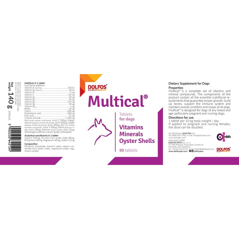 Multical 90 tablets Vitamins Minerals Calcium from Oyster Shell Particularly