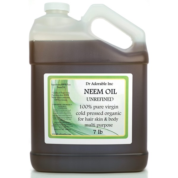 Dr Adorable - 7 lb - Neem Oil - Unrefined 100% Pure Natural Organic Cold Pressed