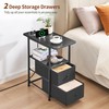 DALEMHOME Narrow End Table with Charging Station, Narrow Side Table