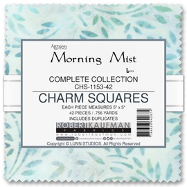 Lunn Studios Artisan Batiks Morning Mist 42 5-inch Squares Charm Pack Robert Kaufman CHS-1153-42