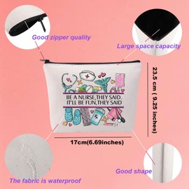 KUIYAI Nurse Appreciation Cosmetic Bag Best Nurse Ever Toiletry Bag Nursing Gift Nurse Week Gift New Nurse Gift Nurse Graduation Gift (BeA Nurse Mup)