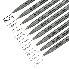 Premium Fine Liner Pens Set, Office Documents For Sketching, Artist Illustration, Technical Drawing, Ideal For Calligraphy Writing, Shopping Lists, Notes And Appointments