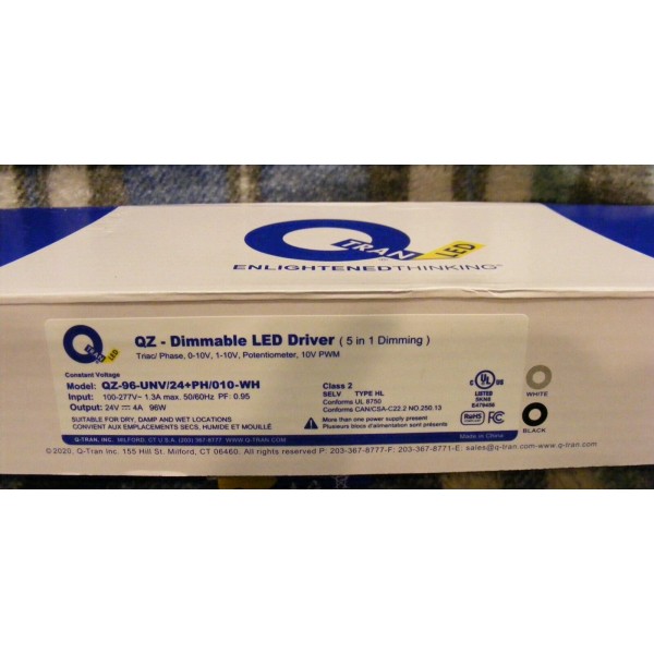 Q-Tran Brand New! Q-Tran QZ-96-UNV/24+PH/010-WH 5-way Dimming Led Driver 120/277