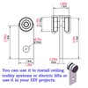 2 Wheel Trolley Assembly Rollers Two Bearing Trolley Assembly for