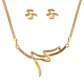 Touchstone Stylish Gold Plated Necklace Set for Women