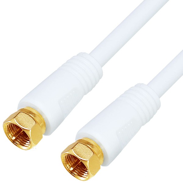 TARO'S 4CFF-01WH Antenna Cable, 3.3 ft (1 m), Supports 4K 8K Broadcasting (3224MHz), S-4C-FB, 4C Coaxial, Terrestrial Digital, BS, CS, CATV Broadcasting, Gold-Plated Plug, F-Type Contact Plug
