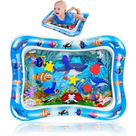 Wassermatte Baby, Aufblasbare Spielmatten, Spielzeug aufblasbare Baby Bauchzeit Matte 66 x 50cm für Baby ab 3 6 9 Monate