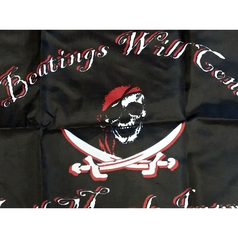 Beatings Will Continue 12x18 Inch Flag Pirate Jolly Roger Boat