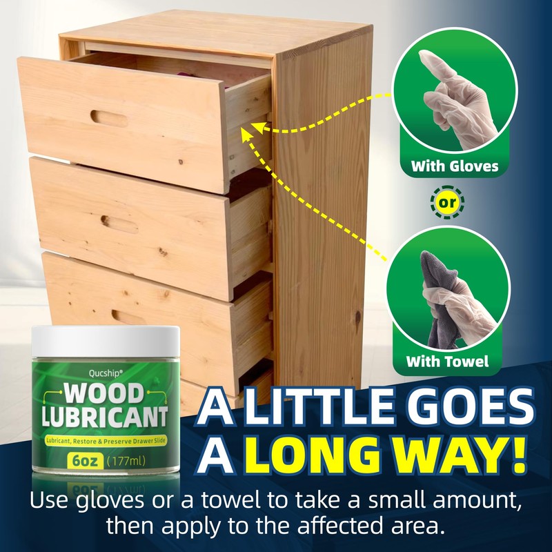 Qucship 6oz Wood Lubricant & Wax - Sliding Drawer &