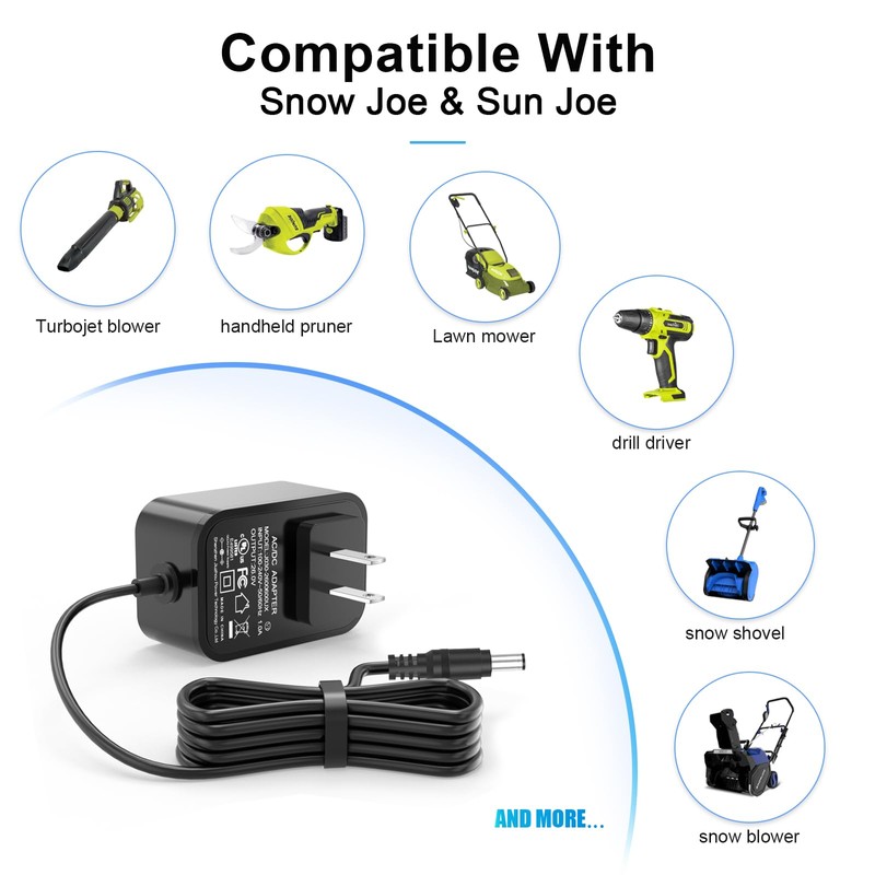 24V Charger for Snow Joe & Sun Joe 24V IBAT24