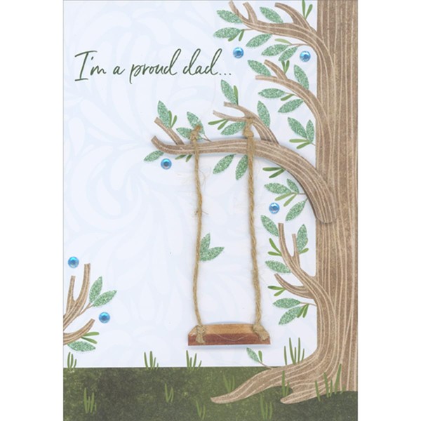 Designer Greetings 3D Die Cut Swing Hanging from Rope on