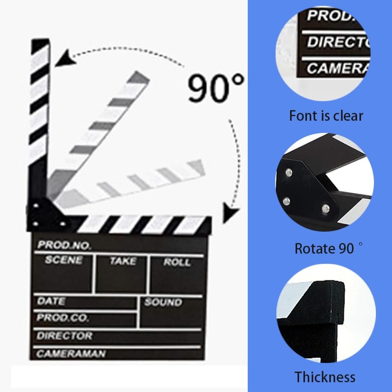 BERON Professional Vintage TV Movie Film Clap Board Slate Cut