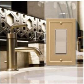 Amerelle 57RBZ Bethany Wallplate, 1 Rocker, Cast Metal, Brushed Bronze, 1-Pack
