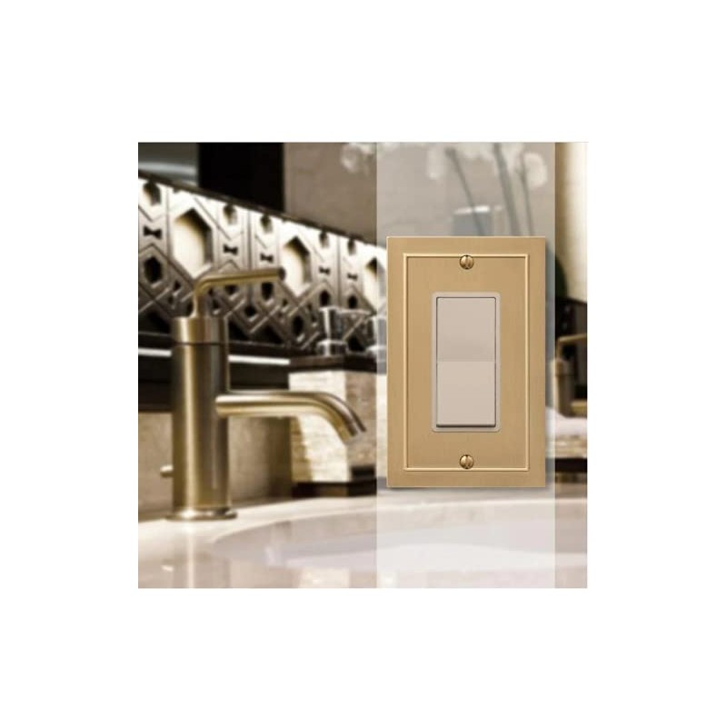 Amerelle 57RBZ Bethany Wallplate, 1 Rocker, Cast Metal, Brushed Bronze,