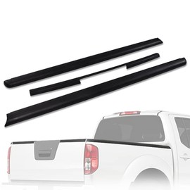 G-PLUS 3PCS Bed Rail Caps Kit Compatible with Nissan Frontier King 2005 2006 2007 2008 2009 2010 2011 2012 2013 2014 Black Smooth Finish Rear Tailgate Cap Moulding Cover