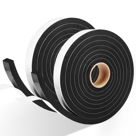 2 Rolls Weather Stripping Door Seal, 3/4'' W x 3/8'' T Foam Tape Close Cell, Single Sided Weather Strip for Door or Window, (Total 16.4 Feet Long)