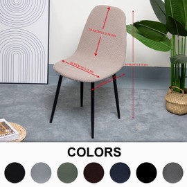 Lydevo Chair Covers, Set of 4, Dining Room Stretch Chair Covers for Dining Room Chairs, Universal, Washable Cover, Scandinavian Chair Cover for Kitchen Chairs, Hotel, Banquet, Diagonal # Light Camel