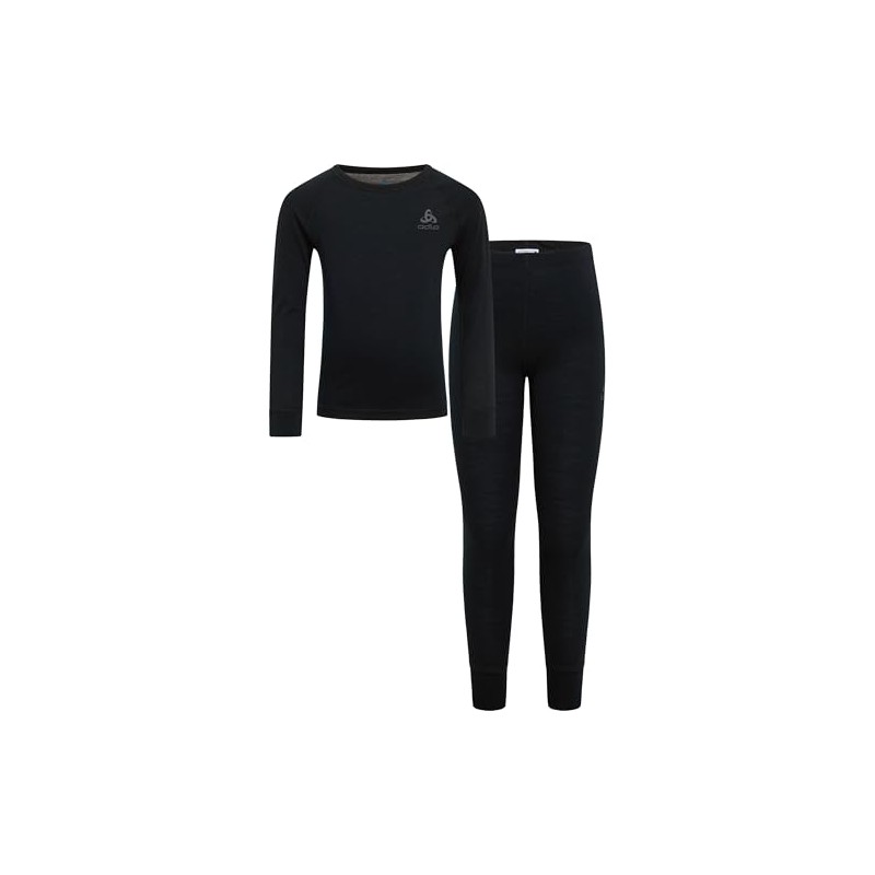 Odlo Bambino Set di biancheria termica MERINO 200, Nero, 152