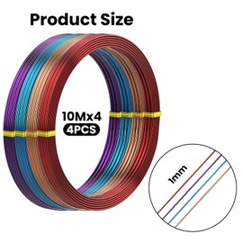 131ft/ 40m Color Aluminum Craft Wire, Thin Metal Wire for Craft, 18 Gauge 1mm Flexible Bendable Metal Wire for Jewellery Making, Floral Making, Sculpting, Wrapping and DIY Crafts