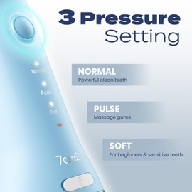 7AM2M Portable Water Flosser Cordless, Water Flosser with 3 Modes and 2 Jet Tips, USB C Rechargeable, IPX7 Waterproof, Dental Water Flosser for Travel and Home Use (Light Blue)