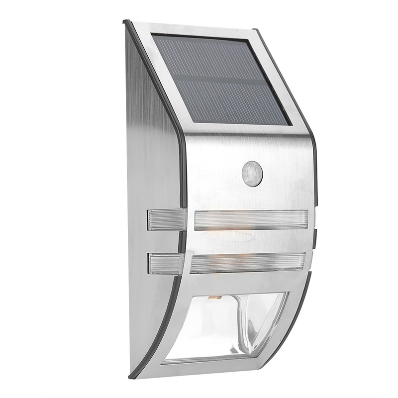 Solar Powered PIR Motion Sensor 2 LED Path Wall Light