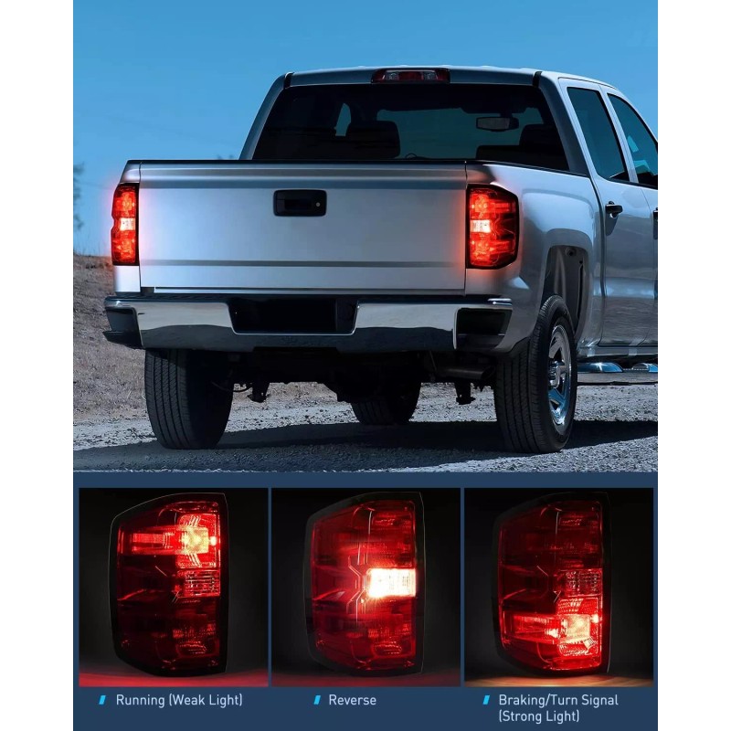 Nilight Taillight Assembly for 2014-2019 Chevy Silverado 1500 2500 HD